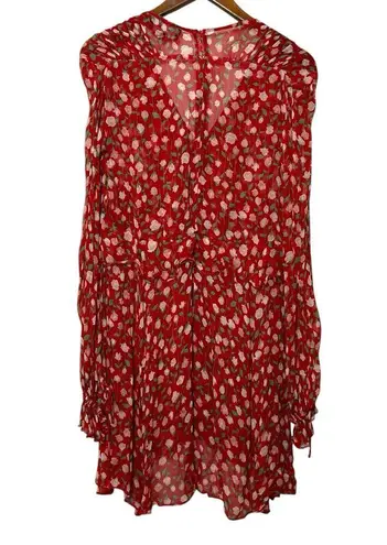 The Kooples Rosa Red Tunic Dress Women’s Size Large Long Sleeve Mini Casual