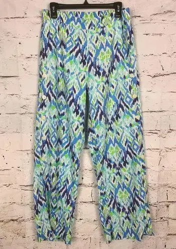 Soft Surroundings Medium Wide Leg Pants Sonoma Linen Viscose Blend Green Teal