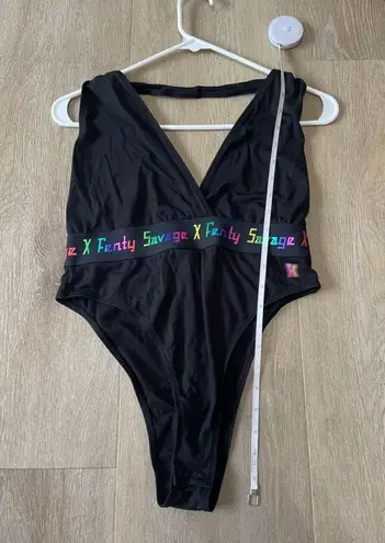 FOREVER SAVAGE BODYSUIT WITH RAINBOW LOGO Black