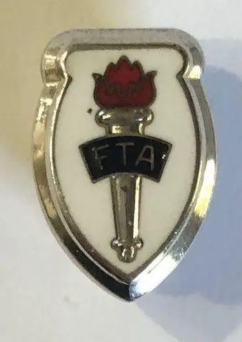 Rare Vintage Enamel FTA Pin, Future Teachers Of America Sterling Silver Pin