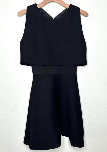 Maje Rituel Mini Mesh-Paneled Dress in Black Size 2