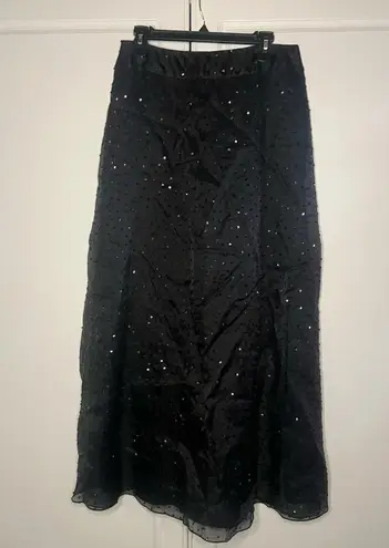 Tahari Vintage Whimsygoth 100% Silk Beaded Skirt