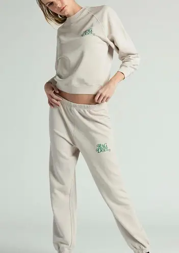 Ragdoll LA Jogger Organic Cotton Members Club Moon Beam Green Logo Small