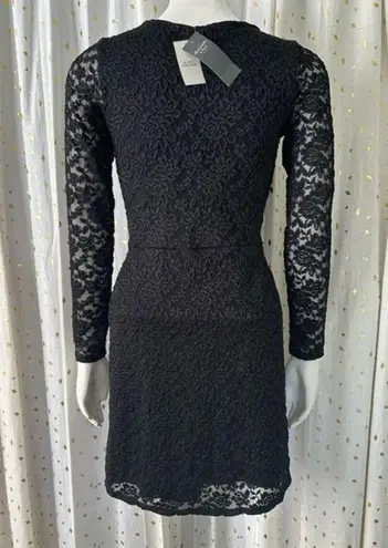 Abercrombie & Fitch  Black Lace Twist-front Long Sleeve Mini Cocktail Dress XS