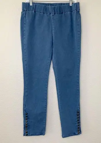 Soft Surroundings Blue Snap Up Ankle Leggings