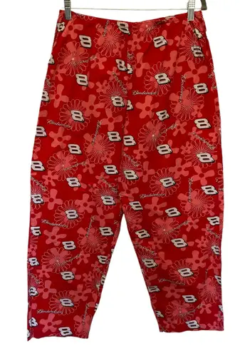 Vtg Y2K NASCAR Dale Earnhardt Jr Womens Lounge Pants Sz M Budweiser Floral #8 Red Size M