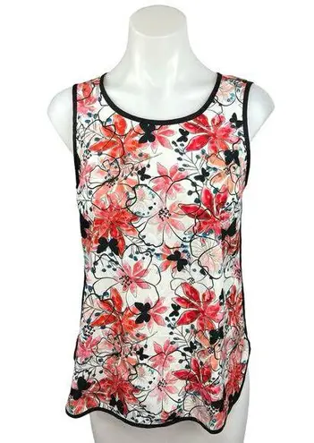 VERO MODA Multicolor Floral Print Sleeveless Curved Hem Casual Tank Top Size S