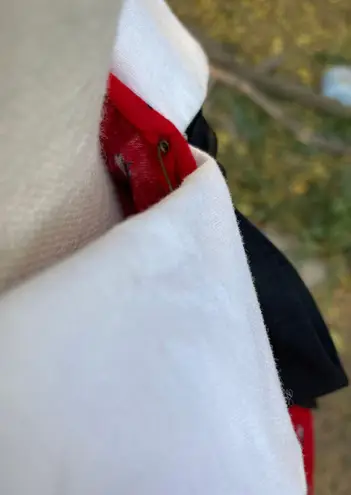 Vintage 70s Chablis Red Maternity Dress Peter Pan Collar Tie Dainty Floral 7/8