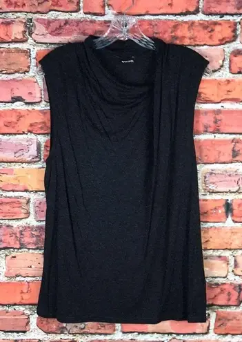 LA Made Black  Revolve Sleeveless Draped Angora Knit Top