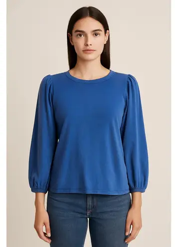 The Great . Blue Cotton Puff Sleeve Top Size 0 (US 0-2)