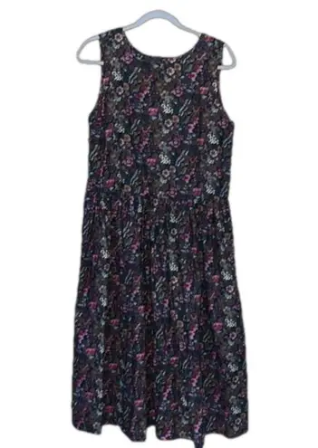 Vintage floral sleeveless jumper dress • possibly handmade • 90s • Teachercore