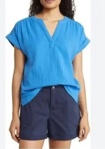 Tommy Bahama  Island Soft gauze royal blue top