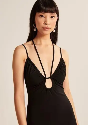 Abercrombie & Fitch NWT  Strappy Cutout Knit Mini Dress - Black - S