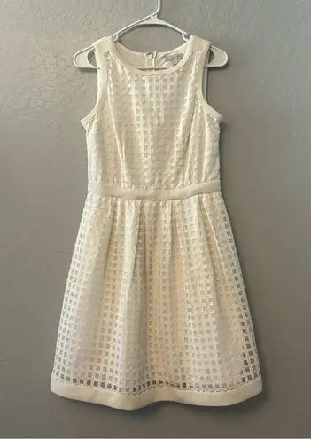 Dress Barn  white sleeveless check windowpane lace style sundress size 6
