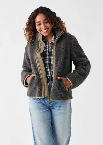 Faherty Ashbury High Pile Fleece Gray Zip Up XXS