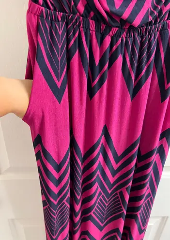 Three Pink Hearts Fuchsia And Navy Maxi dress