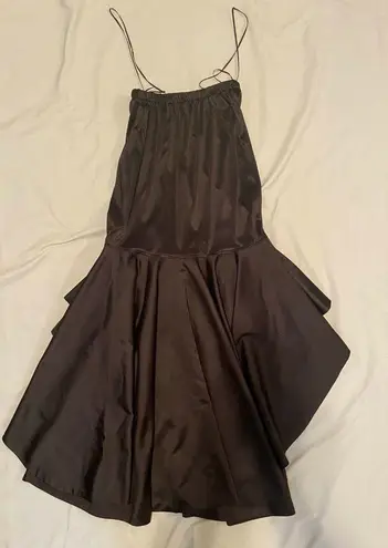 VTG 80’s Lillie Rubin 8 10 Formal Dress Gown Detachable Skirt Black Satin Party