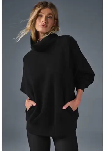 Alo Yoga Hazy Mock Neck Pullover Black XS