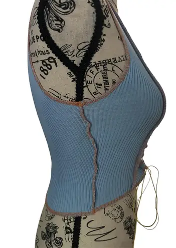 Brand New Baby Blue Peekaboo Top Size L