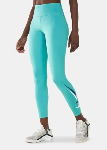 NWT  ONE NIKE DRI FIT WOMEN RUNNING MID RISE 7/8 TIGHTS GREEN Size M