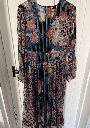 Johnny Was NWT Ontar Beesley Button Front Maxi Dress Boho Chic XS (Small Flaw)