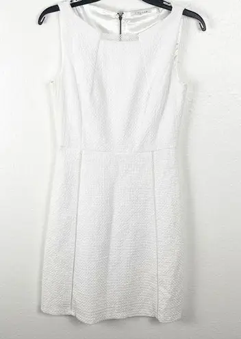T Tahari Maylin White Lined Sleeveless Exposed Back Zipper Dress, Size 2