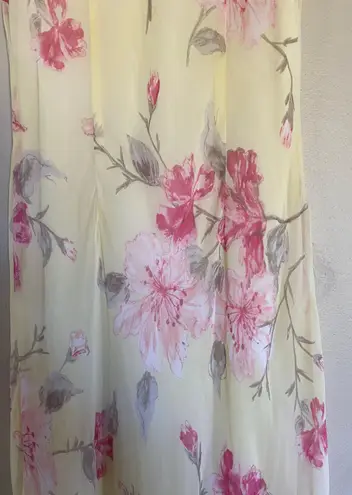 Connected Apparel VINTAGE 90’s Yellow Floral Maxi Dress