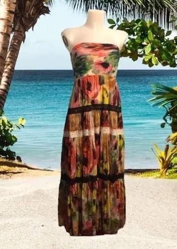 Fuzzi Floral Maxi Dress/Skirt Medium . $825 Red