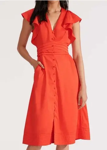 Veronica Beard Sada Dress In Red 6