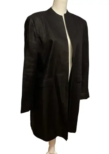 Lauren Ralph Lauren Black Long Blazer Mid Length 100% Linen Size12 Size 12