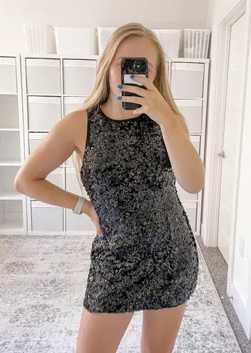 NBD Brianna Dress in Black Sequin