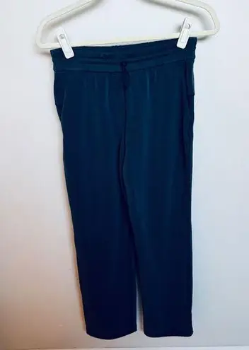 Lululemon Relaxed Fit Lounge Pants Drawstring Waist Womens Size 6 Mid Rise Blue