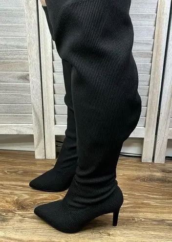 Torrid  Knit Stiletto Over the Knee Boot Black-6WW