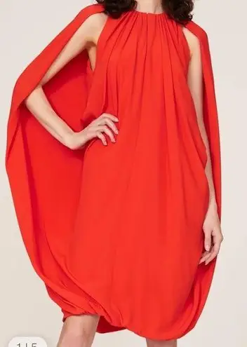 Atlein Red Cape Dress Silk Size Large
