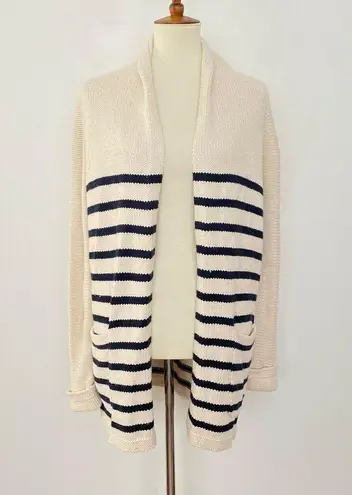 Magaschoni  Womens Striped Shawl Collar Open Front Cardigan Sweater XS