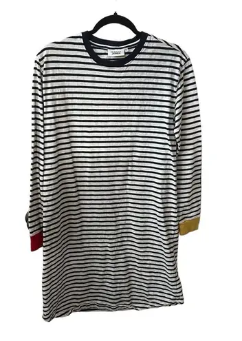 Sleepy Jones Twyla Navy & White Stripe Long Sleeve 100% Cotton XS Sleepshirt.