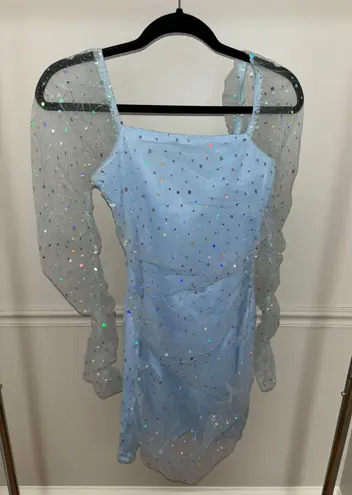 Blue Sequin Cocktail Dress Size M