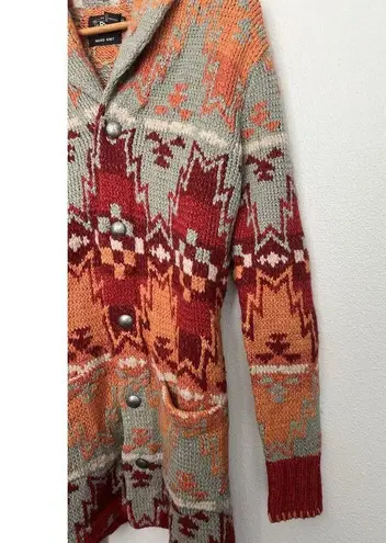RRL Ralph Lauren Hand Knit Ranch Cardigan Sweater Aztec Gray Women's Size S 2