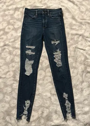 American Eagle  Super Hi Rise Jegging Distressed Super Super Stretch X Size 4