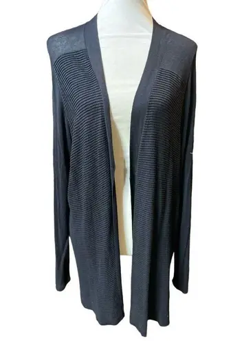 Croft & Barrow  Black 100% Rayon Open Long Cardigan 1X-EUC