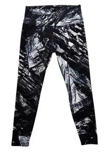 AGSTRACT Apparel Leggings Abstract Print Athleisure High Waist Womens Large Black