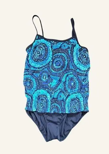 Jaclyn Smith NWOT Tankini One Piece Jewels in Nile Blue Bathing Suit - Size 10