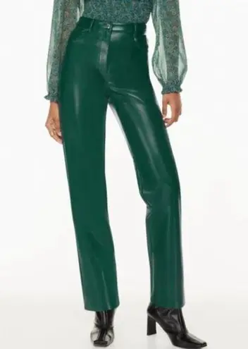 Aritzia Wilfred “The Melina” Faux Leather Pants in Aventurine Green 6