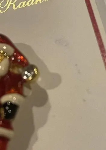 NWT Christopher Radko Santa Gold Tone Red Suit Christmas Brooch Pin