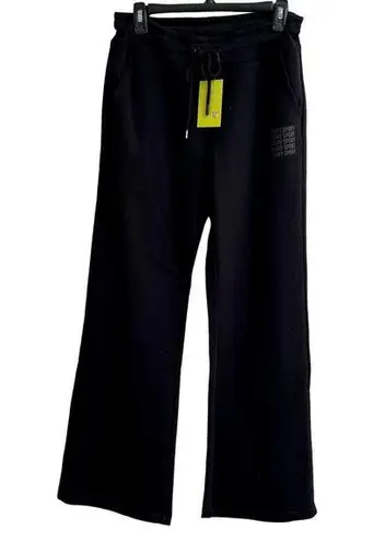 DKNY  Sport High Rise Performance Drawstring Track Pants Black Women's Small