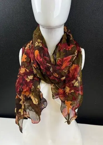 Elegant Floral Chiffon Scarf 59in Long SKU 7060