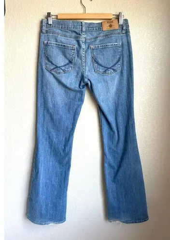 PINK Victoria's Secret Low Rise Flare Bootcut Denim Jeans Women's Size 6 Short Blue