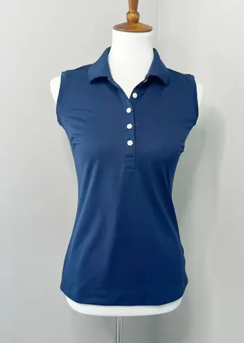 Nike Women’s  Golf Performance Tour Polo Top Dri Fit Sleeveless Blue Size Small