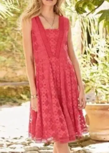 Sundance salmon Pink Lace sleeveless summer Dress Size 4