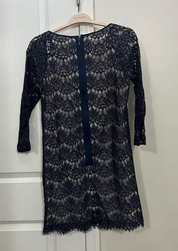 Tibi Navy Blue Lace Mini Dress Size 4 US